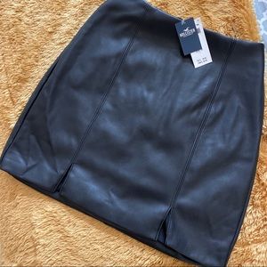 Hollister mini high waisted leather skirt